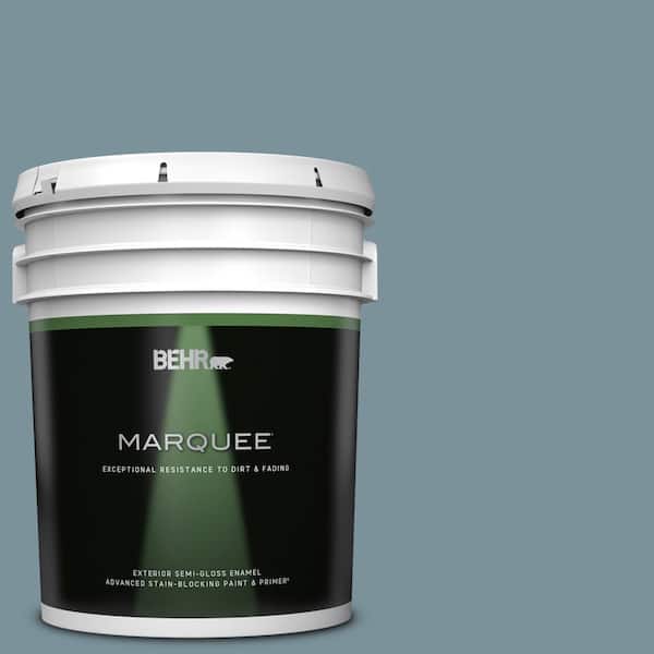 BEHR MARQUEE 5 gal. #PMD-55 Silent Tide Semi-Gloss Enamel Exterior Paint & Primer