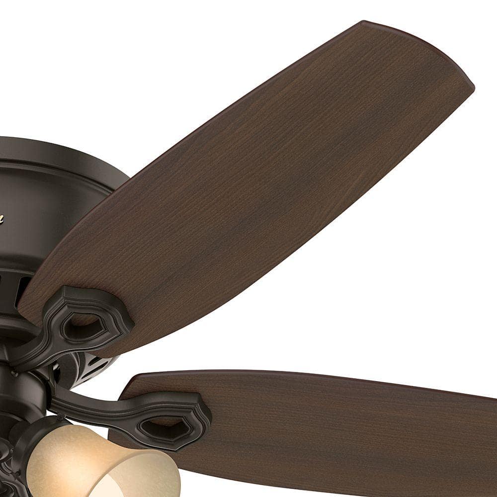 Hunter Low Profile 52" Bronze Ceiling Fan with LED Light and Remote Control