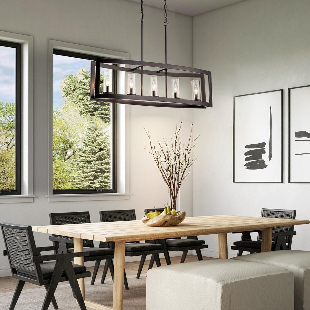 Oil Rubbed Bronze 5-Light Industrial Cage Pendant