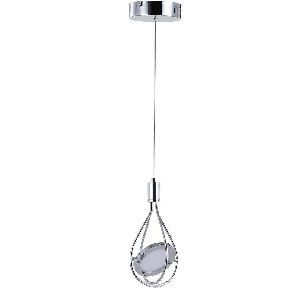 Orion 5.5" Polished Chrome Adjustable Modern LED Pendant