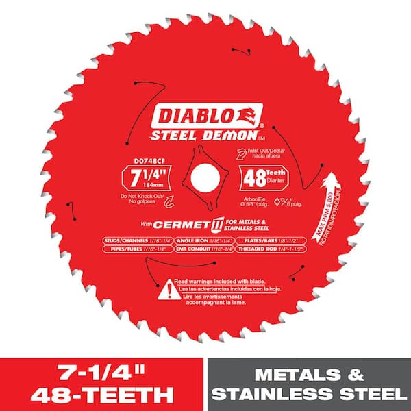 DIABLO 7-1/4in. x 48-Teeth Steel Demon Cermet II Saw Blade for Medium Metal