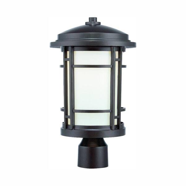 Designers Fountain Barrister Burnished Bronze Cast Aluminum Line Voltage Outdoor Weather Resistant Post Light with Integrated LED