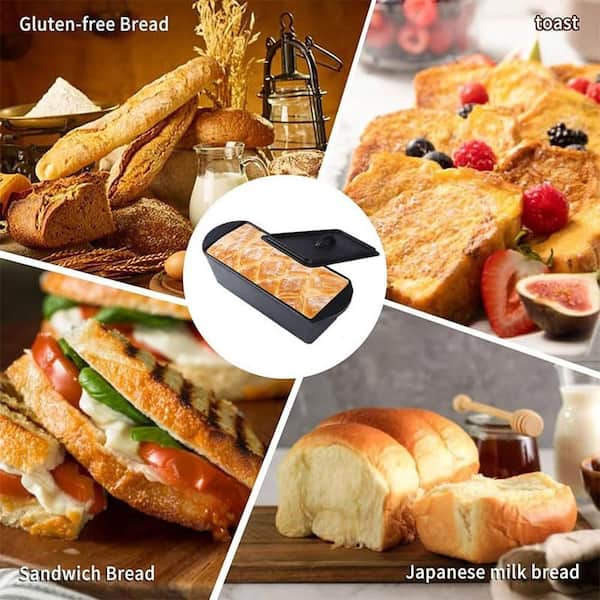 LAIFUCAM 2LB Cast Iron Bread Pan with Lid Large Pullman Loaf Pan