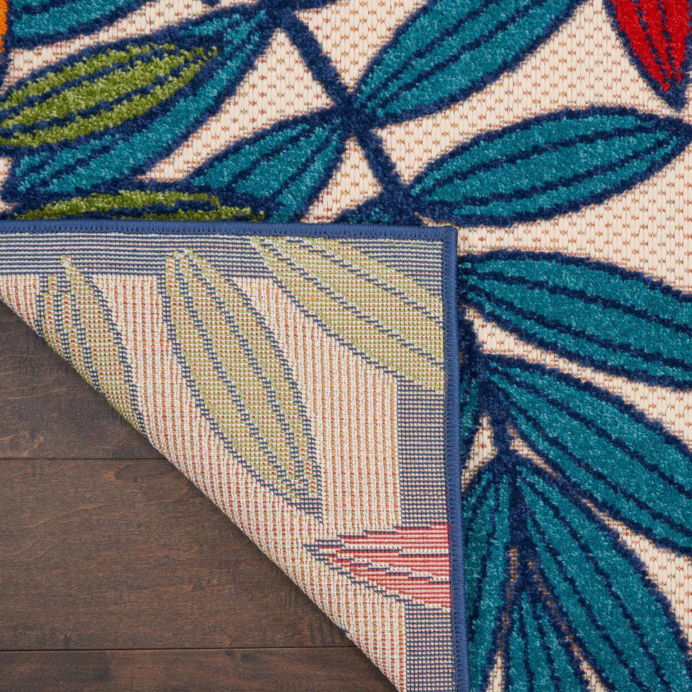 Energetic Floral Multicolor Synthetic 6' x 9' Reversible Area Rug