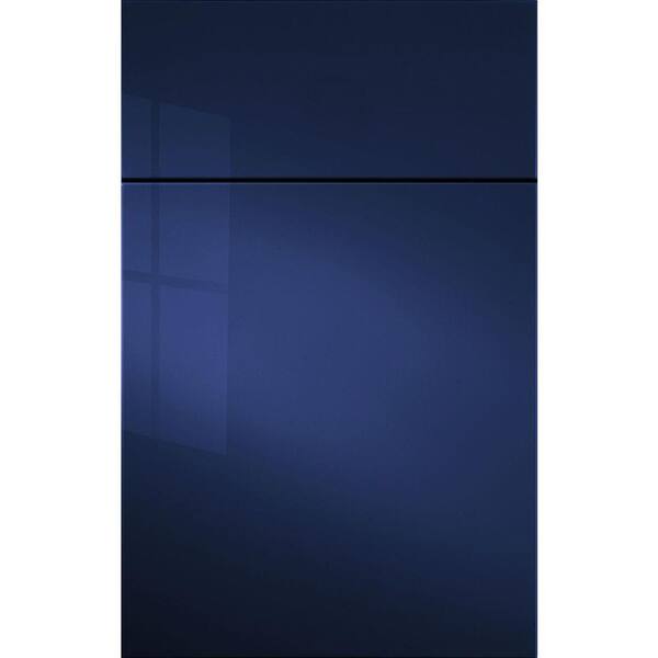 InnerMost 14x12 in. Sumter Cabinet Door Sample in Thermofoil Marine Blue Metallic