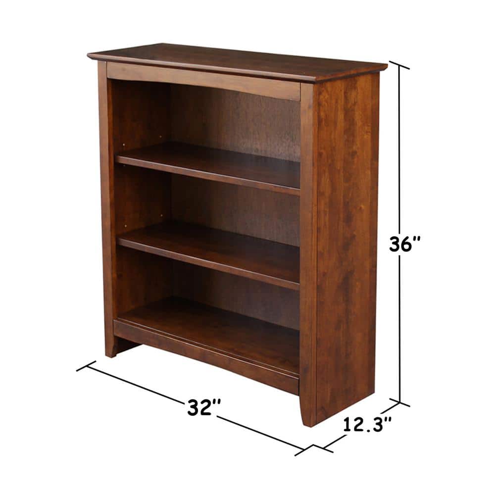 Espresso Medium Wood Adjustable Coastal Bookcase
