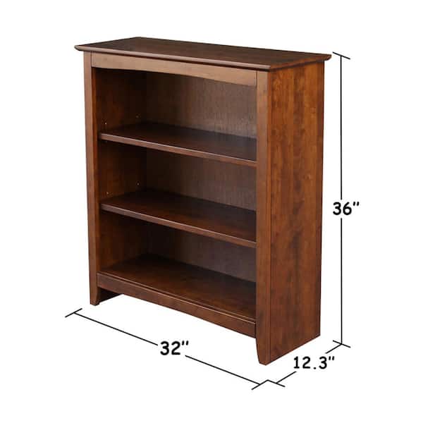 Espresso 3 Shelf Bookcase Wooden Storage Bookshelf Shelves Home Office Organizer 