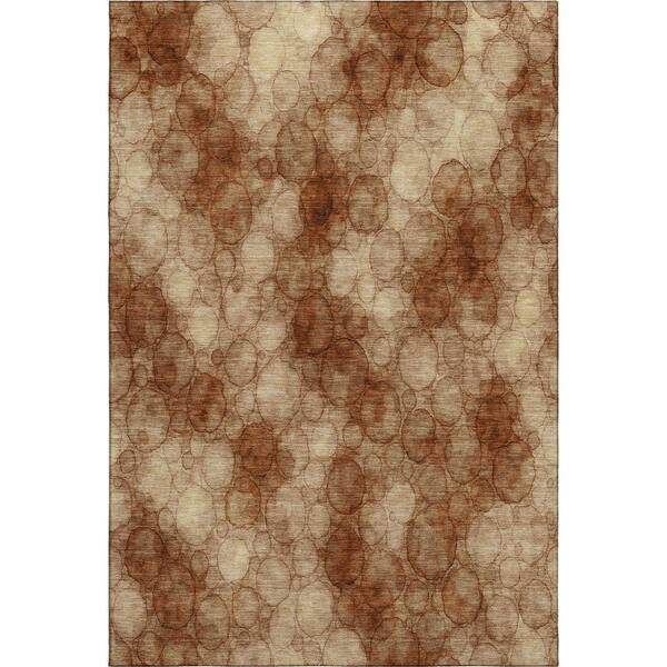 Mayfield Premium Machine Washable Abstract AMF2424 Paprika 10 ft. x 14 ft. Area Rug