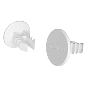 SuperSlide 1-1/4 in. White Closet Rod End Caps (2-Pack)