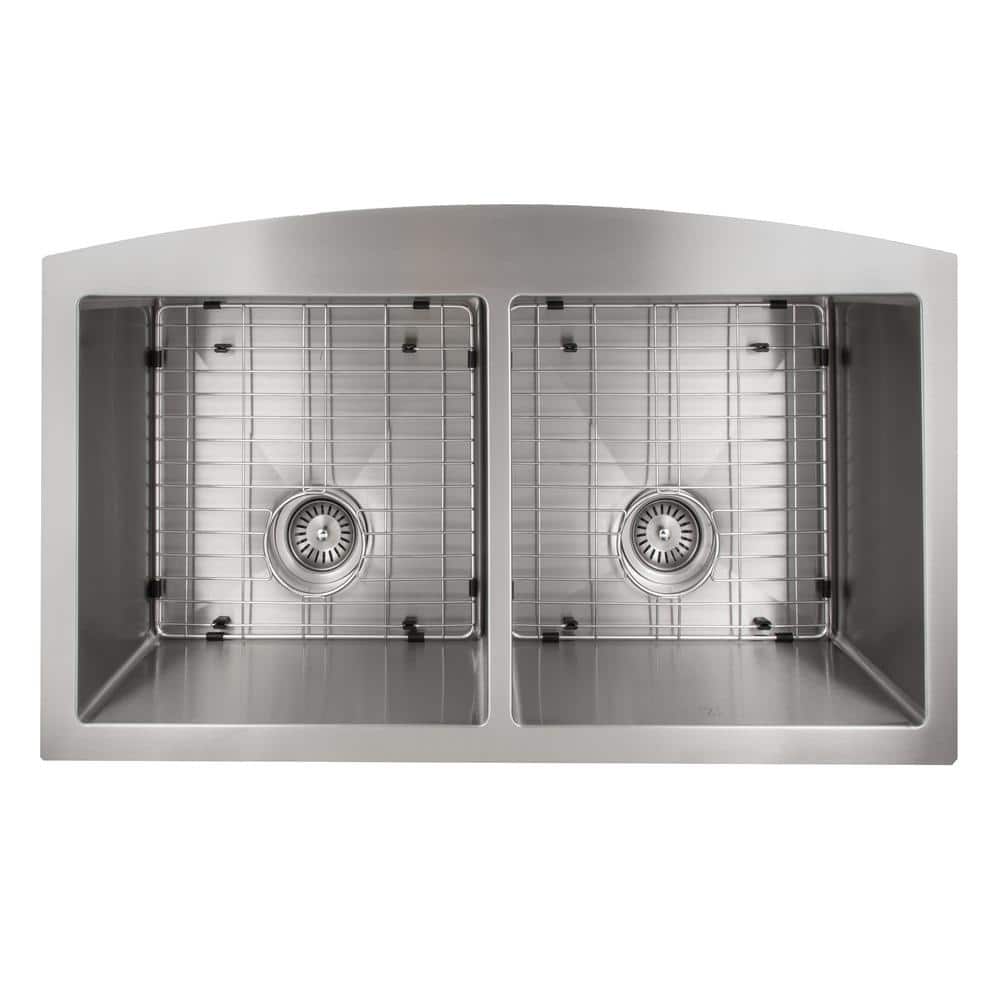 Niseko 36" Stainless Steel Double Bowl Freestanding Kitchen Sink