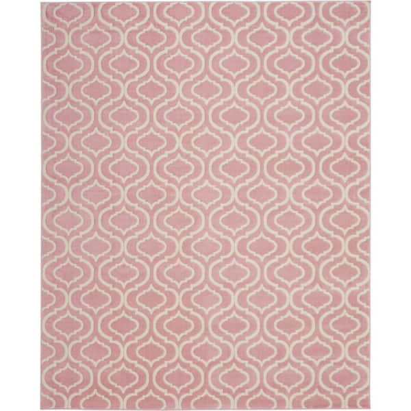 Jubilant Pink 8 ft. x 10 ft. Moroccan Farmhouse Area Rug