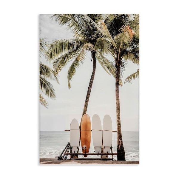 Hawaii Surfboards View by Sisi and Seb Unframed Coastal Graphic Art Print 45 in. x 30 in.