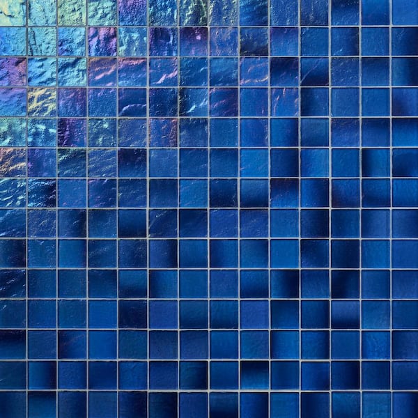 Ivy Hill Tile Speckle Lagoon Blue 11.73 in. x 11.73 in. Polished Glass Wall Tile (0.95 sq. ft./Each)