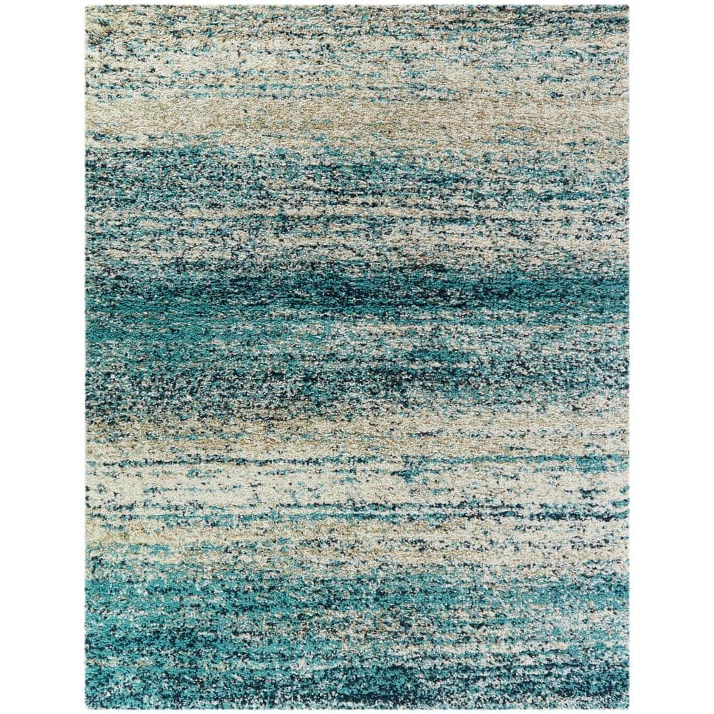 Eastleigh Teal 8 ft. x 10 ft. Abstract Shag Area Rug