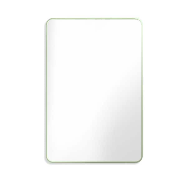 WELLFOR 24 in. W x 36 in. H Rectangle Aluminum Alloy Framed Wall Bathroom Vanity Mirror in Green