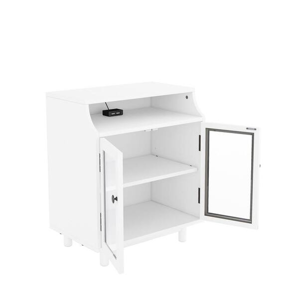 Unbranded 25 in. W x 16 in. D x 26 in. H Bathroom Linen Cabinet in White