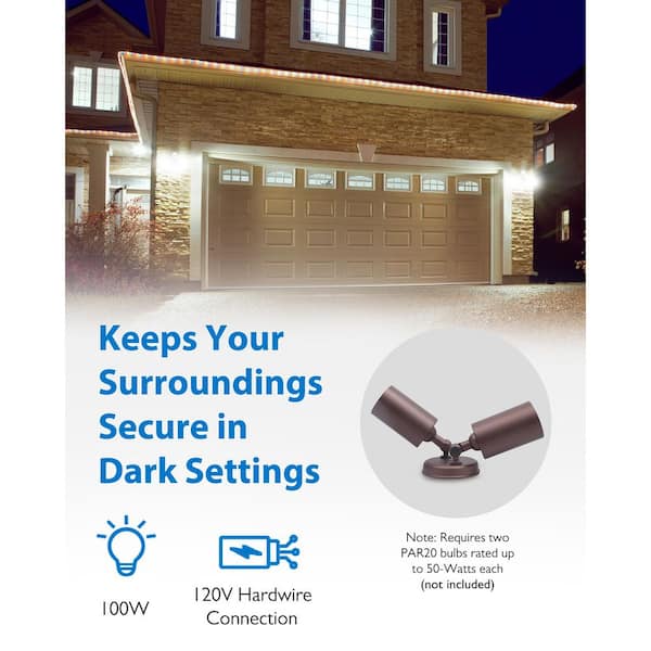 ｋｕｕｕｕ　２個口　シルクネット ３Dカラー　ライトブラウン　Sサイズ NICOR Double Bullet 50-Watt 2-Light Bronze Outdoor Wall Lantern