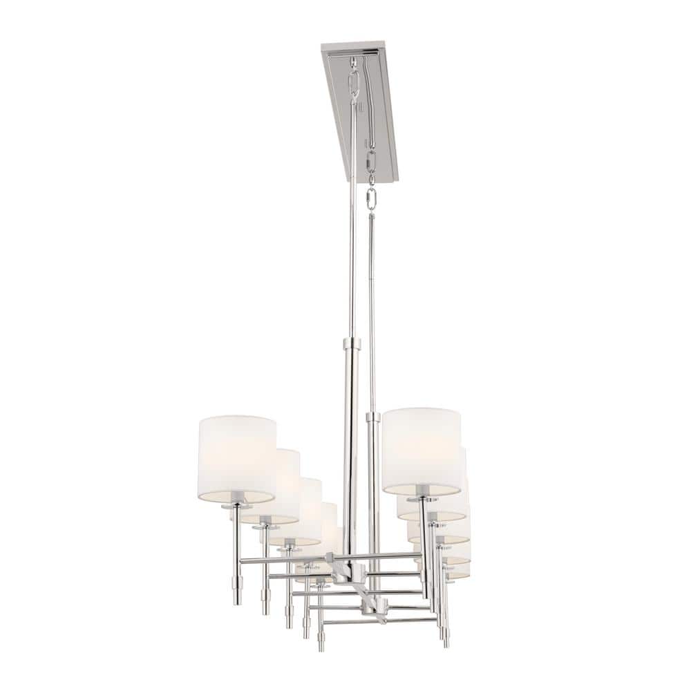 Elegant Ali 10-Light Polished Nickel Drum Chandelier