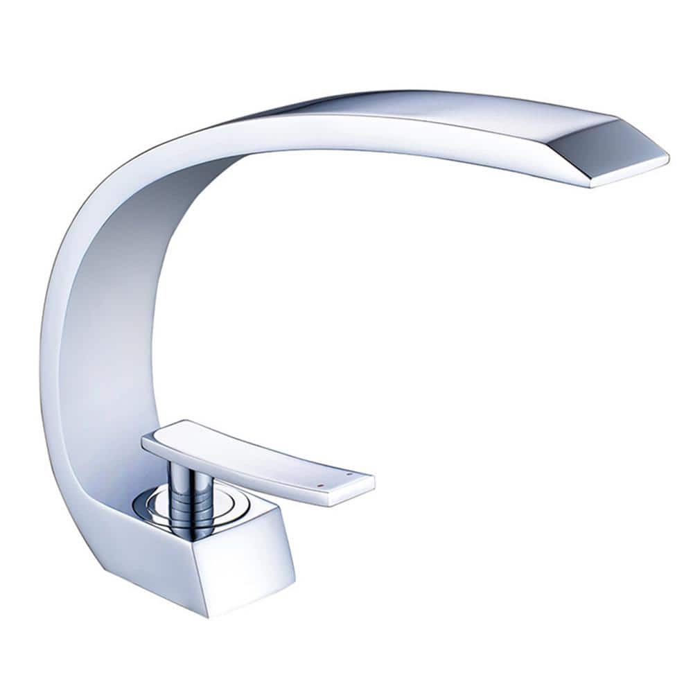 Single Hole Single-Handle Bathroom Faucet with Unique Design Curved in Chro