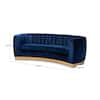 Baxton Studio Milena 93.3 in. Royal Blue Velvet 3 Seater Tuxedo