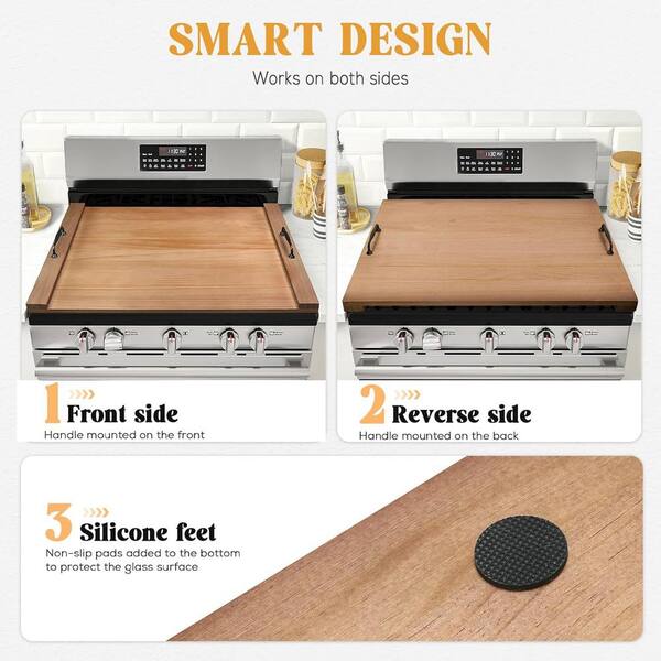 Adrinfly 29.5 in. x 22 in. Noodle Board Stove Cover with