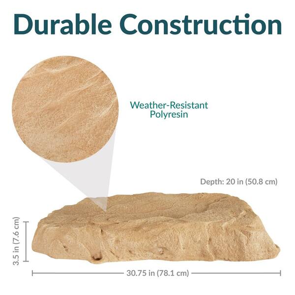 Sunnydaze Flat Artificial Landscape Rocks with Stakes - Sand DG