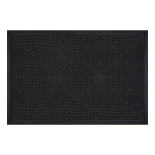 Diamond Ridge Scraper 36 in. x 60 in. Indoor/Outdoor Black Doormat