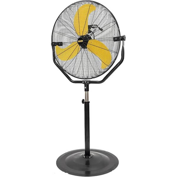 30 in. Tilting Pedestal Fan in Black, 3-Speed 7600 CFM High Velocity Tilted Pedestal Fan for Commercial Industrial