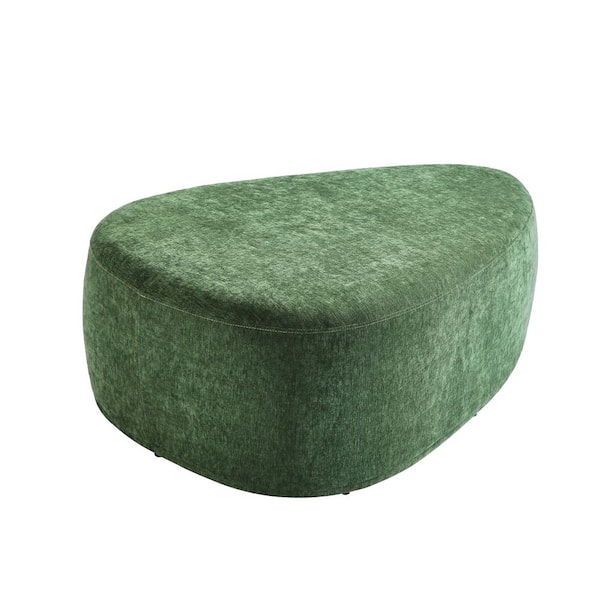 44 in. Wide Modern Green Cheese Block Design Cotton Home Triangle Cocktail Ottoman (Set of 1)