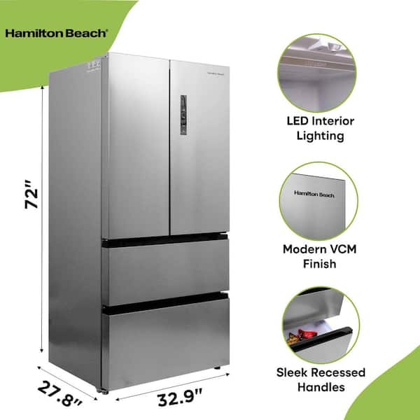 Hamilton Beach 17.9 cu. ft. Countertop Depth Side-by-Side 4-French