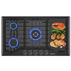 36 in. Gas Cooktop Recessed with 5-Burners and Grill and Griddle