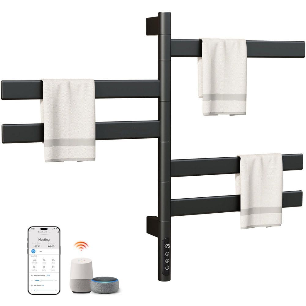 5-Bar Electric Towel Warmer Rack Smart WiFi in Black price history on PriceWatchPro