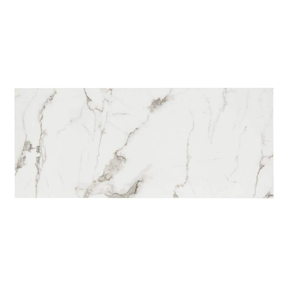 Transitional White and Grey Marble Rectangular Coffee Table