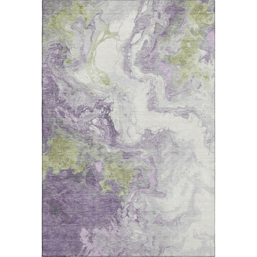 Mayfield Premium Machine Washable Abstract AMF1841 Lavender 8 ft. x 10 ft. Area Rug price history on PriceWatchPro