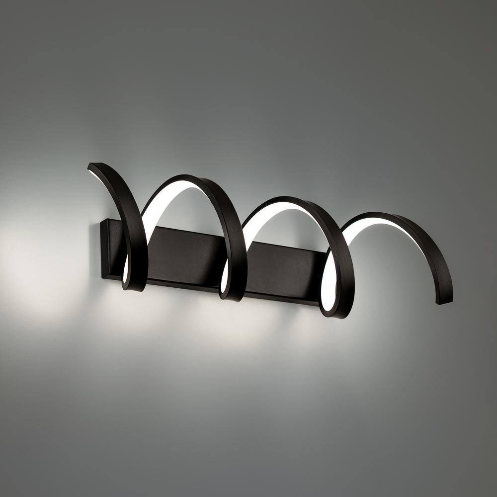 Modern Black Dimmable LED Bath Bar with Silicone Shade