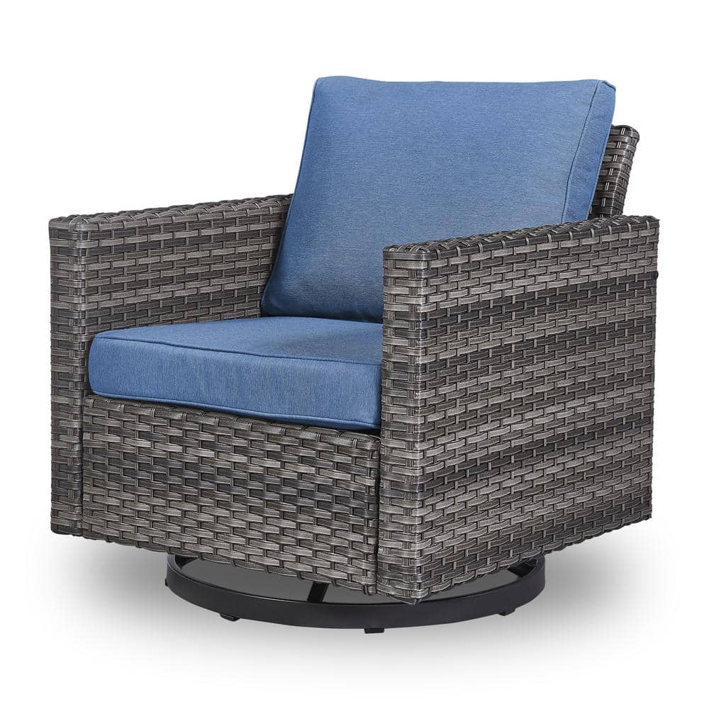 椅子(チェア)・スツール ACME Furniture / WICKER EASY CHAIR NAVY opohoro-outdoor-rocking-chairs