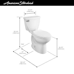 Cadet 3 FloWise Tall Height 2-Piece 1.28 GPF Single Flush Elongated Toilet in White with Seat Included (9-Pack)
