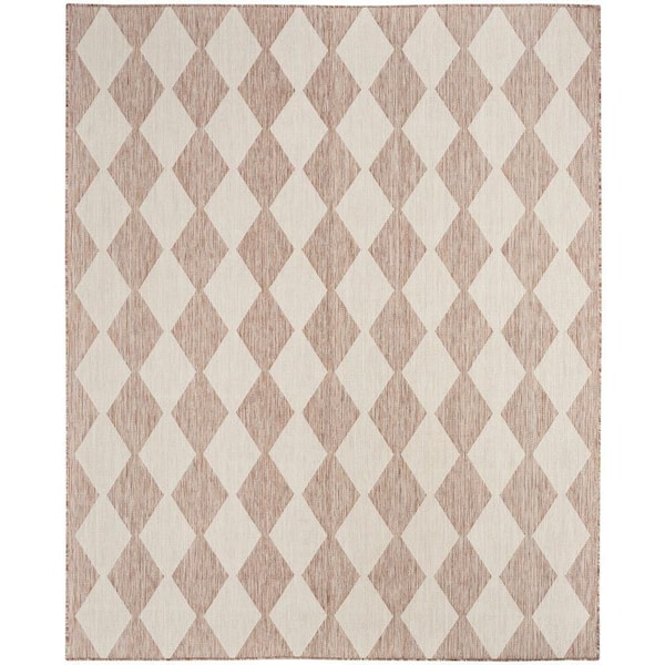 Nourison Positano Beige 7 ft. x 10 ft. Diamond Contemporary Area Rug