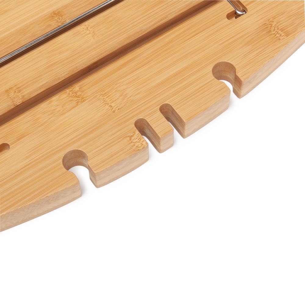Luxury Bamboo Freestanding Bathtub Caddy with Wine Glass Holder