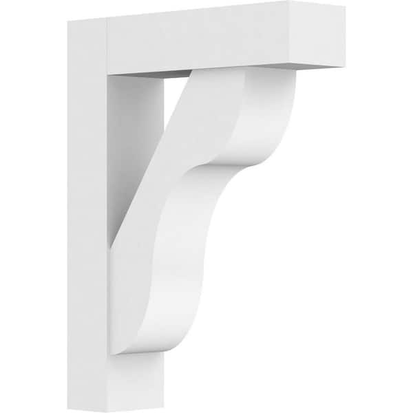 Ekena Millwork Standard Carmel 5 in. W x 24 in. H x 18 in. D Signature Urethane Polyurethane Bracket With Block Ends