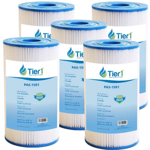 Tier1 PAS-1581 5.88 in. Dia. Spa Filter Cartridge for Watkins 31489, Pleatco PWK30, Filbur FC-3915, C-6430 (5-Pack)