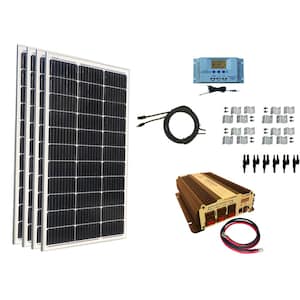 400-Watt Monocrystalline Solar Panel Kit with 30 Amp Solar Charge Controller Plus 1500-Watt Power Inverter