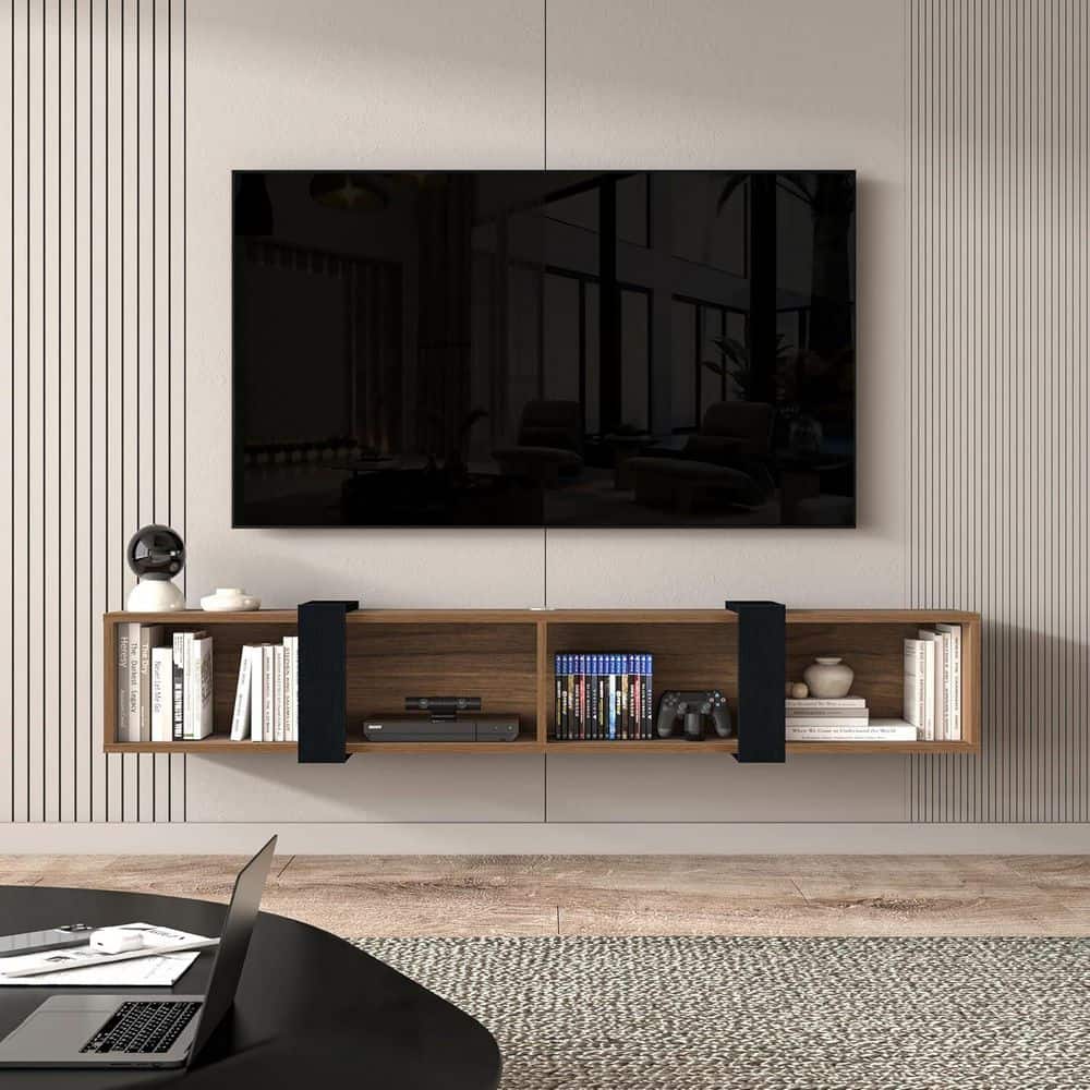 Brown and Black Finish TV Stand Fits TV's up to 75 in. price history on PriceWatchPro