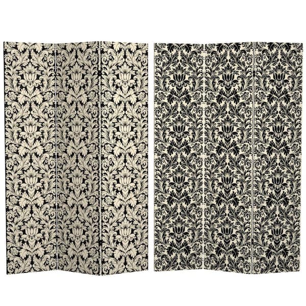 6 ft. Damask Printed 3-Panel Room Divider