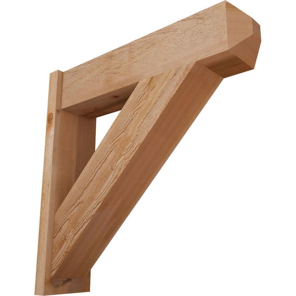 Ekena Millwork 8 in. x 32 in. x 32 in. Western Red Cedar Traditional Craftsman Rough Sawn Outlooker