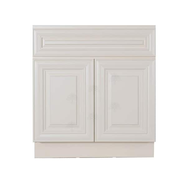 LIFEART CABINETRY Princeton Assembled 30 in. W x 21 in. D x 33 in. H Vanity with 2-Doors Off-White