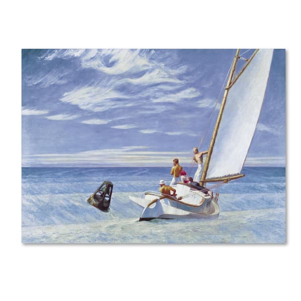 Trademark Fine Art Ground Swell by Edward Hopper Floater Frame Nature Wall Art 14 in. x 19 in.