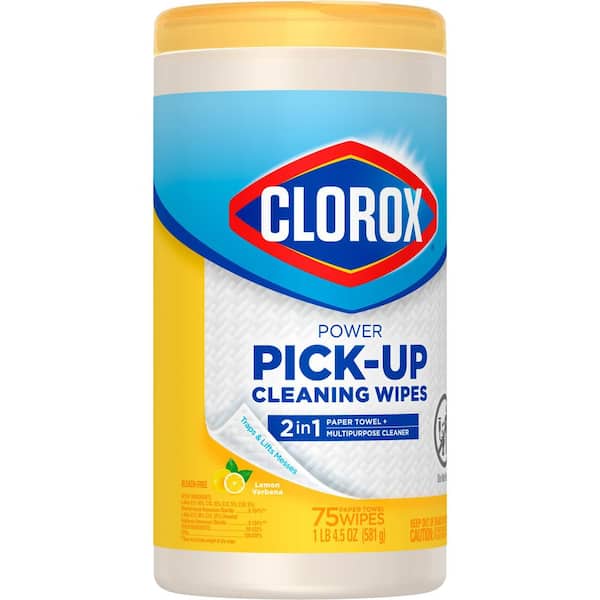 Clorox Power Pick-Up Cleaning Wipes, 2 in 1 Paper Towel and Multipurpose Cleaner, Lemon Verbena, 75 Paper Towel Wipes (3-Pack) Clorox Power Pick-Up Cleaning Wipes, 2 in 1 Paper Towel and Multipurpose Cleaner, Lemon Verbena, 75 Paper Towel Wipes (3-Pack)