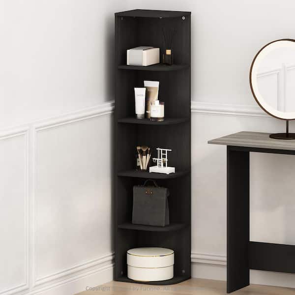Furinno Reed 51.73 in. Tall Blackwood Wood 5-Shelf Bookcase