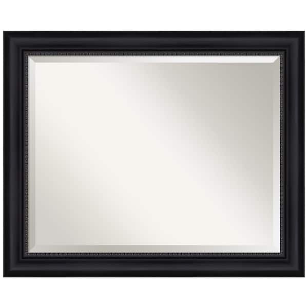 Amanti Art Astor 33 in. x 27 in. Modern Rectangle Framed Black Bathroom Vanity Mirror